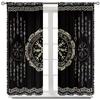 Vikama Norse Rune Viking Symbol Curtain Black Gold Celtic Knot Pattern Window Decor Panels Light Blocking Made Of Polyester