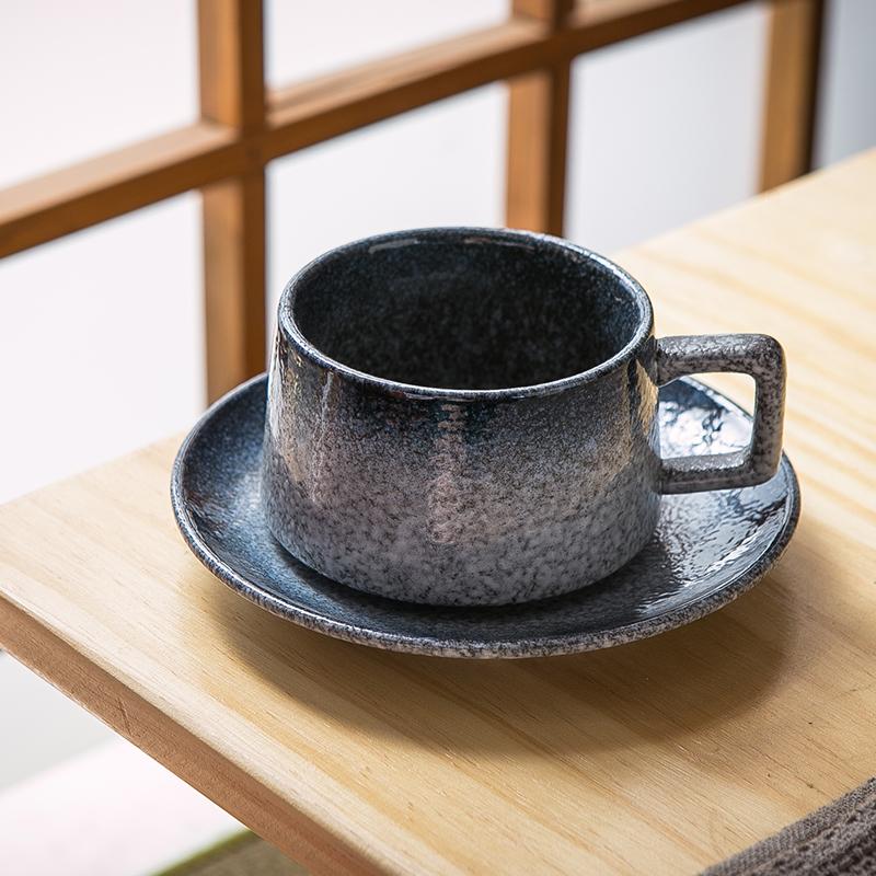 Japanische Vintage Keramik Kaffeetasse Restaurant Zuhause Teeset Teetasse mit Untertasse Büro Trinkbecher Geburtstagsgeschenk Heimdekoration