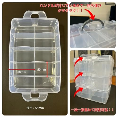 [Kurashi No Shoten] Beyblade Storage Case, 2025 Edition! Enhanced Thickness! Holds 30 Beyblade Parts, Transparent, and Perfect for Miniature Cars