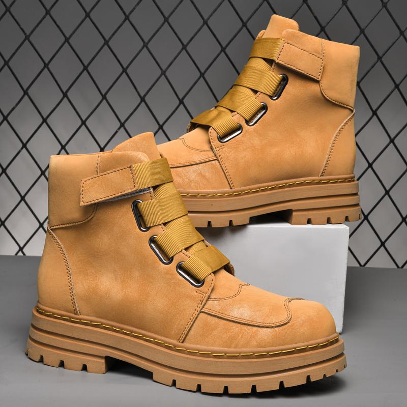 Unisex ručně vyráběné retro pánské boty z přírodní hovězí kůže Vodotěsné kotníkové sněhule Pánské boty