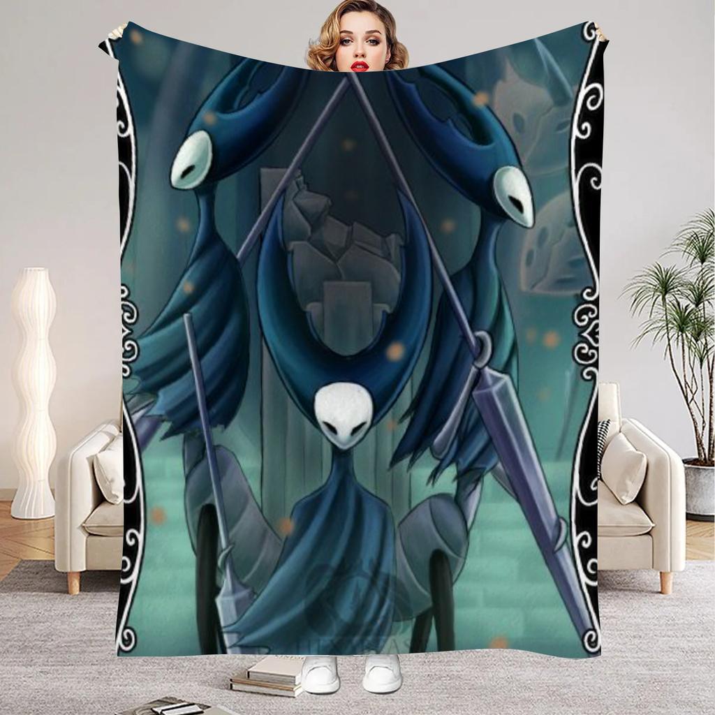 Hollow Knight Blanket Cartoon Game Printed Flannel Blanket for Home Living Room Bedroom Decor New Year Christmas Gift for Fans
