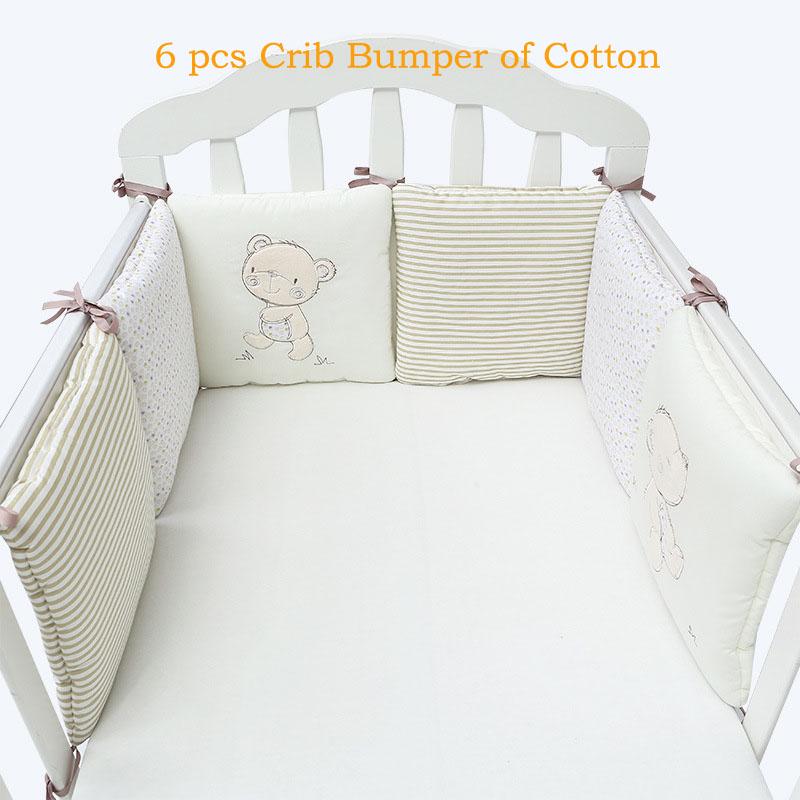 6PC Baby Crib Bumper Bedding Cot Protector Mat Infant Toddler Nursery Bed Cribs