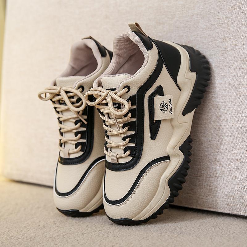 2024 Women Platform Shoes Height Increasing Chunky Sneakers High Quality Female Vulcanized Shoes Sneakers Casual Ladies Trainers