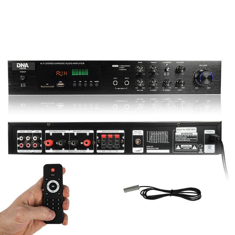 Dna Ampli 5.0 Stereo Hifi Garso Stiprintuvas Bluetooth Usb Sd Fm Aux Nuotolinio Valdymo Pultas
