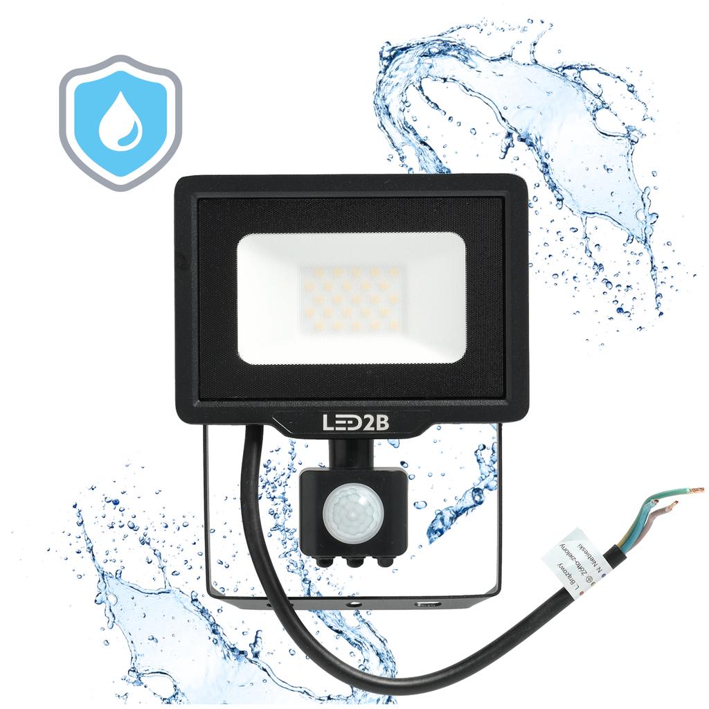 LED Floodlight MHC 20W 1600 Lm 6500K IP65 Black with Motion Sensor