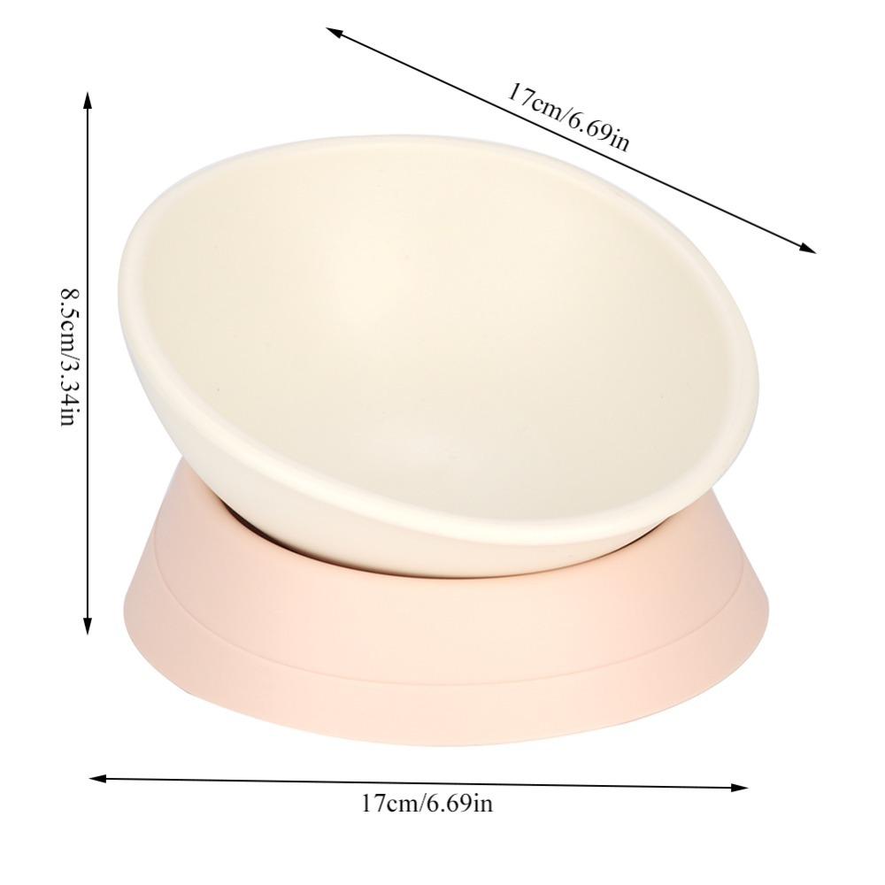 Slanted Mouth Elevated Feeder Anti-Tip Anti-Slip Dish Lightweight Neck Care Bowl Indoor Use