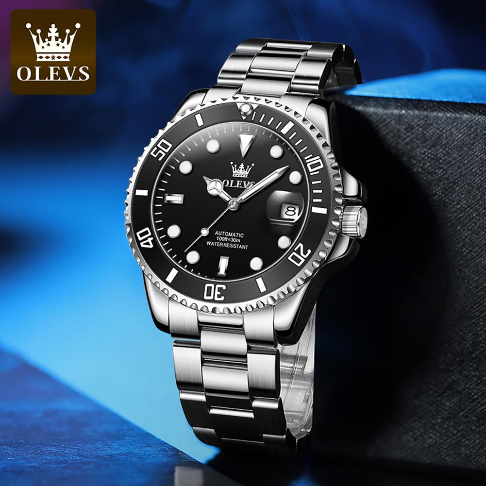 

OLEVS Мужские часы для дайвинга Green Water Ghost Водонепроницаемые часы для мужчин Автоматические механические мужские часы из нержавеющей стали Роскошные светящиеся часы