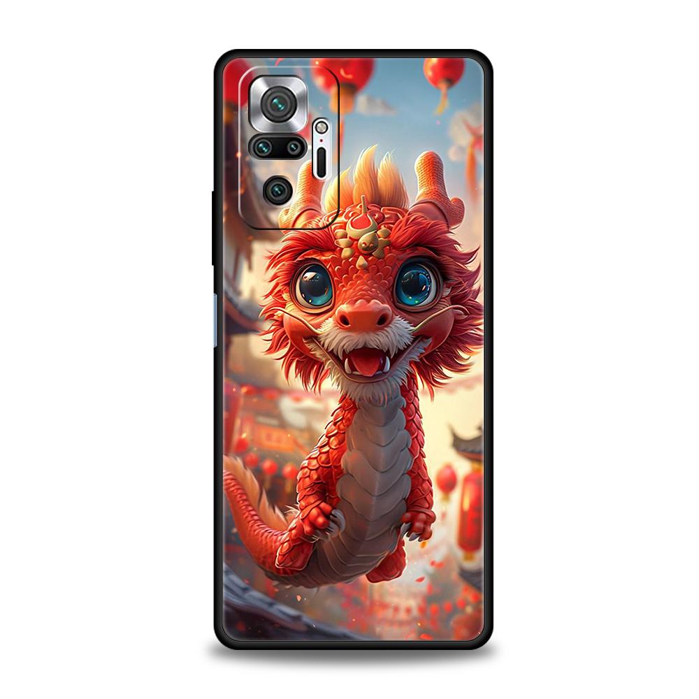 Cartoon Dragon Phone Case Cover for Redmi 13C 10C Note 13 12 10 11 Pro Plus 7 8T K40 K50 Gaming Pro Plus 5G Soft Shell Capas Bag