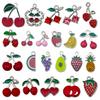 Red Cherry & Apple Fruit Pendant for DIY Jewelry: Bracelets, Earrings, Keychains