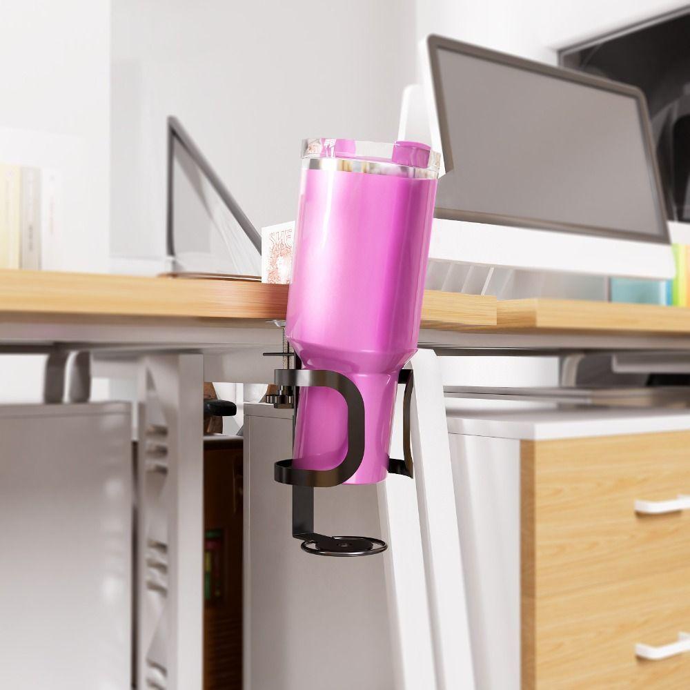 Anti Spill Cup Storage Rack Metal Table Fixed Storage Rack New Desk Cup Holder  Table