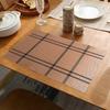 Prostírání na stůl Plaid Print Table Mat Omyvatelná tepelně odolná prostírání odolná vůči teplu