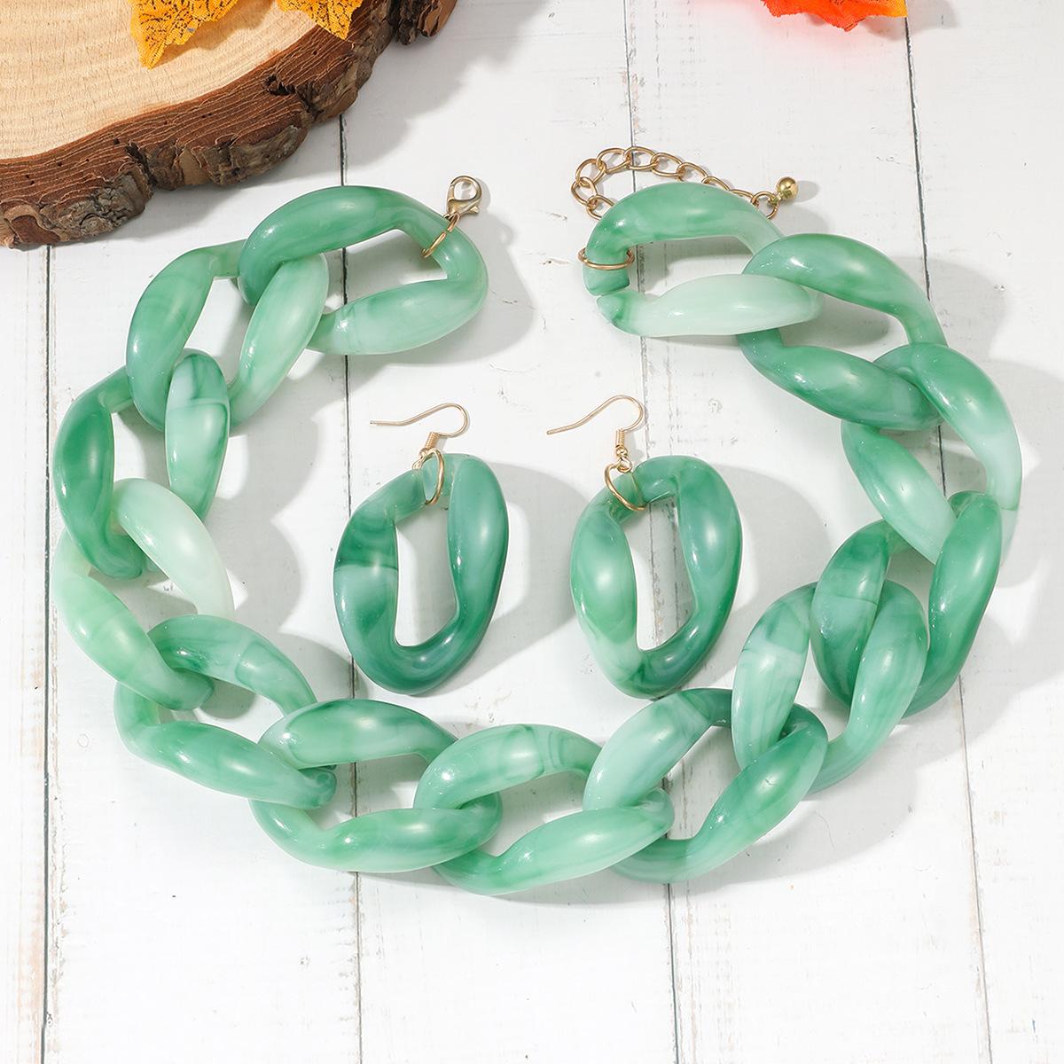 

Преувеличенный акриловый воротник-цепочка серьги ожерелье для женщин Boho Rock ювелирные изделия Подарки