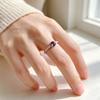 Elegant Purple Diamond Open Ring - European & American Fashion