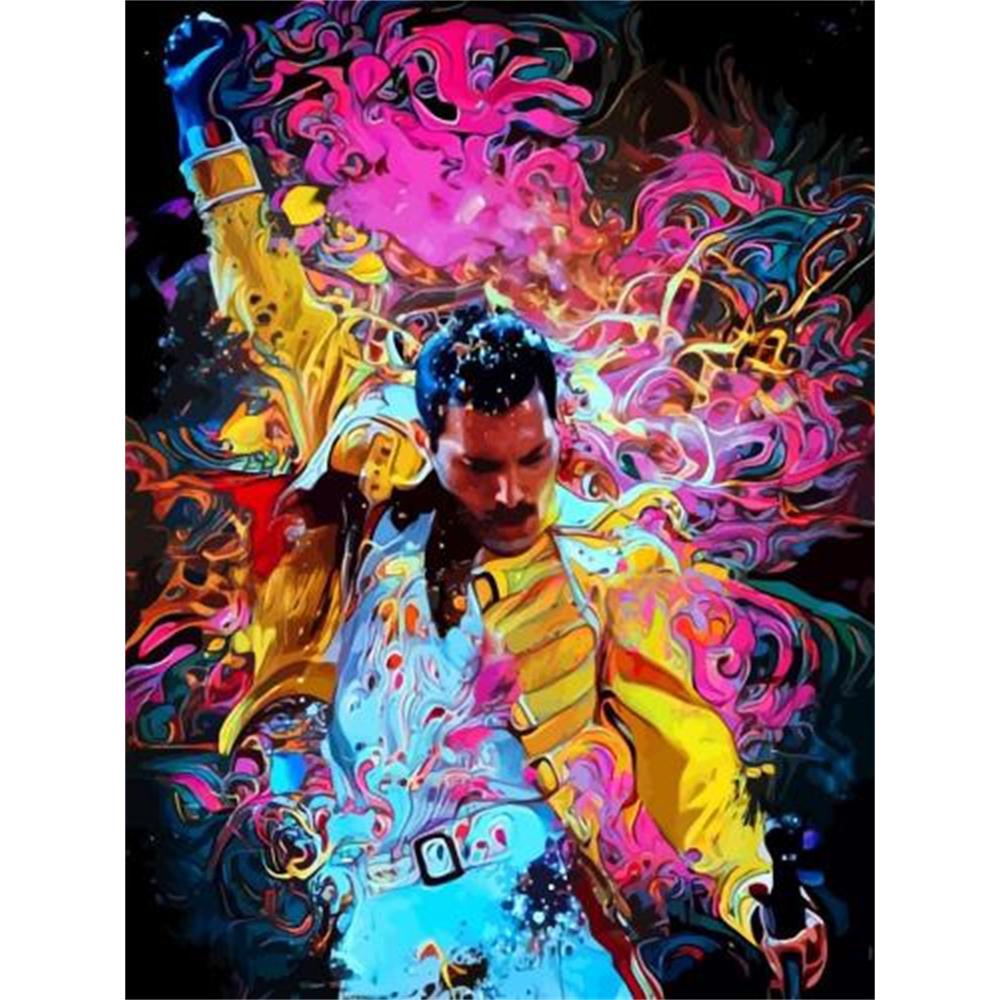 Freddie Mercury Klasické 5D DIY Diamantové Malování Umění Kapela Queen Zpěvák Portrét Výšivka Křížkový Steh Plné Kamínky Domácí Dekorace
