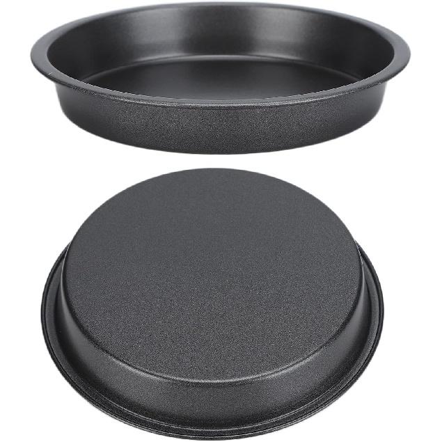 2Pcs Pizza Pan, 6in/9in/10in/12in Deep Dish Round Pizza Pan for Oven, Non Stick Thickened Carbon Steel Baking Pan for Home Kitchen, Dishwasher
