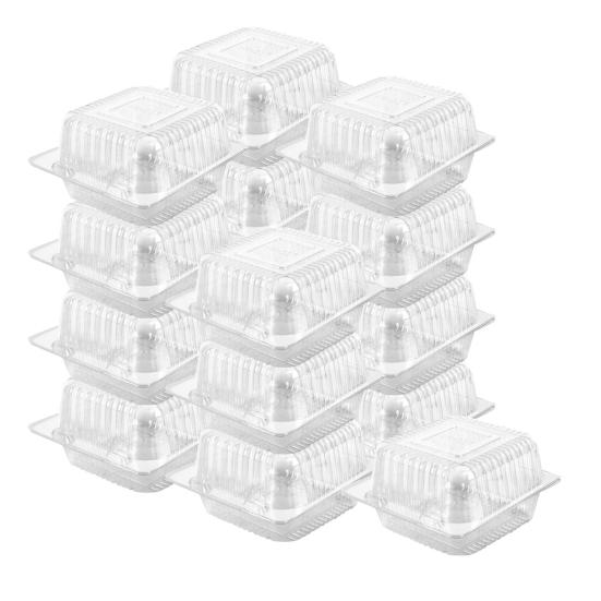 100 Stück 5,3 Zoll Kuchenverpackungsboxen Klarer Lebensmittelbehälter mit Deckeln Verdickte Einweg-Sandwich-Dessert-Hamburger-Salat-Klappboxen