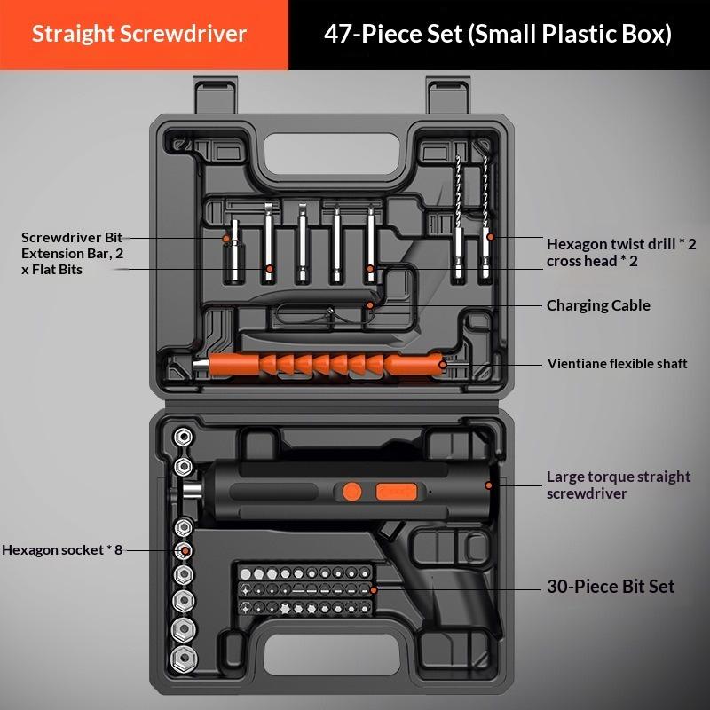 Electric Screwdriver Rechargeable Small Household Screwdriver Batch Tool Mini Pistol Drill Electric Screwdriver Electric Batch Hand Drill