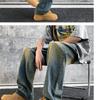 Men's Jeans Summer American Retro High Street Vibe Hole Pants Loose Design Sense Niche Wide-leg Pants