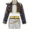 Girls Halloween Carnival Idol Roleplay Suit KPop Singer Zoe Cosplay Costume Wig Prop Set Kids Birthday Party Anime Clothing