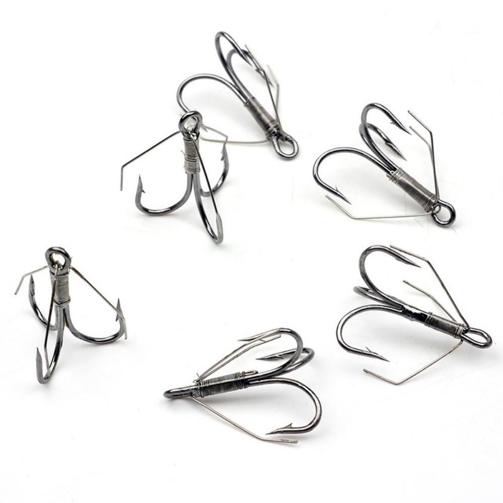 6pcs/box High Carbon Steel Wacky Hook Treble Design Carp Fishing Hook Bass Fly Hook Carp Fishing