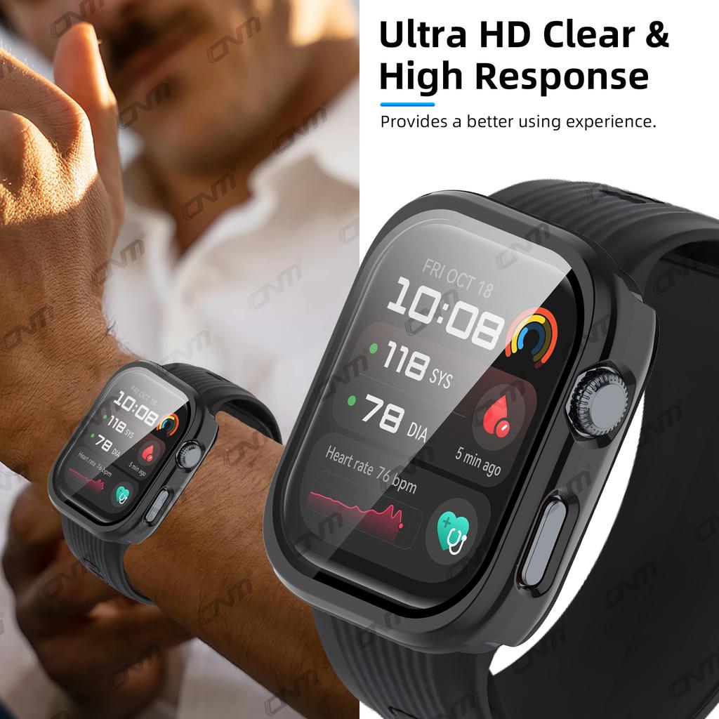 Husă pentru Huawei Watch D2 Protector de ecran din sticlă temperată și Bumper protector din PC dur Acoperire anti-zgârieturi Accesorii