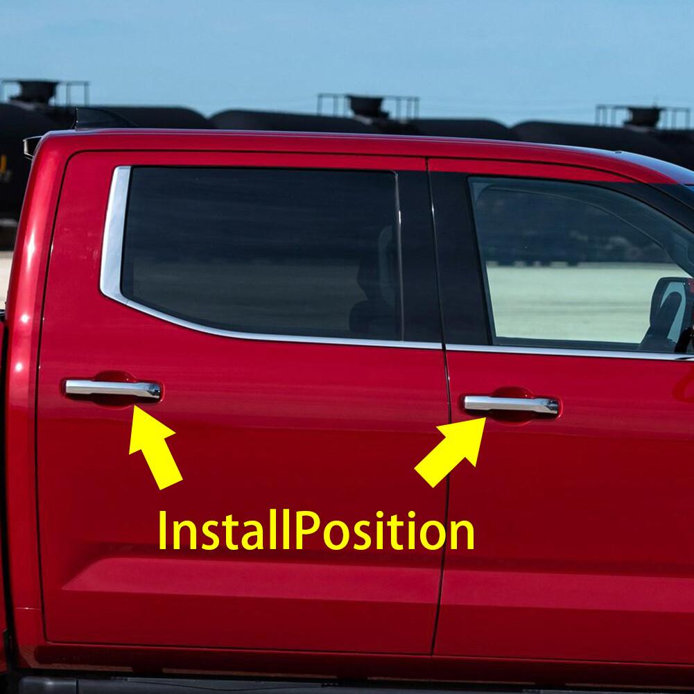 4PCS Chrome Door Handle Trim Accessories For 4Runner 2025+ No Smart Key Holes US