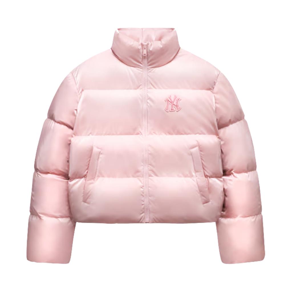 MLB Basic New York Yankees Logo Warm Zipper Long Sleeve Puffer Jacket Women Outerwear Light-Pink 3FDJB2346-50PKM