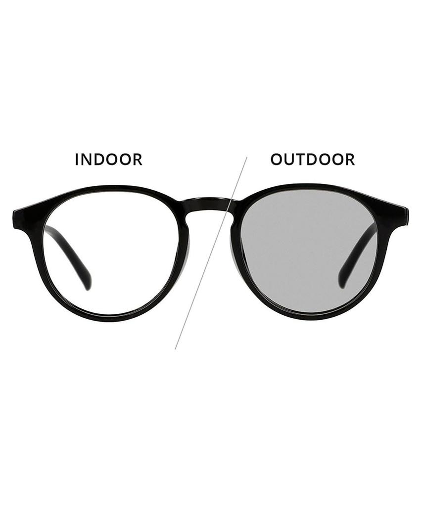 Zoff Photochromic Sunglasses UV Stylish for Driving [WEB Exclusive] Boston-Style (Black 2) Color-Changing Lenses, Lightweight, Protection, Unisex,