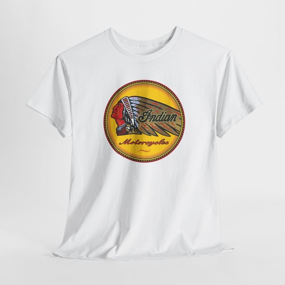 Vintage Indian Motorcycles Unisex Heavy Cotton Tshirt Tops Tee