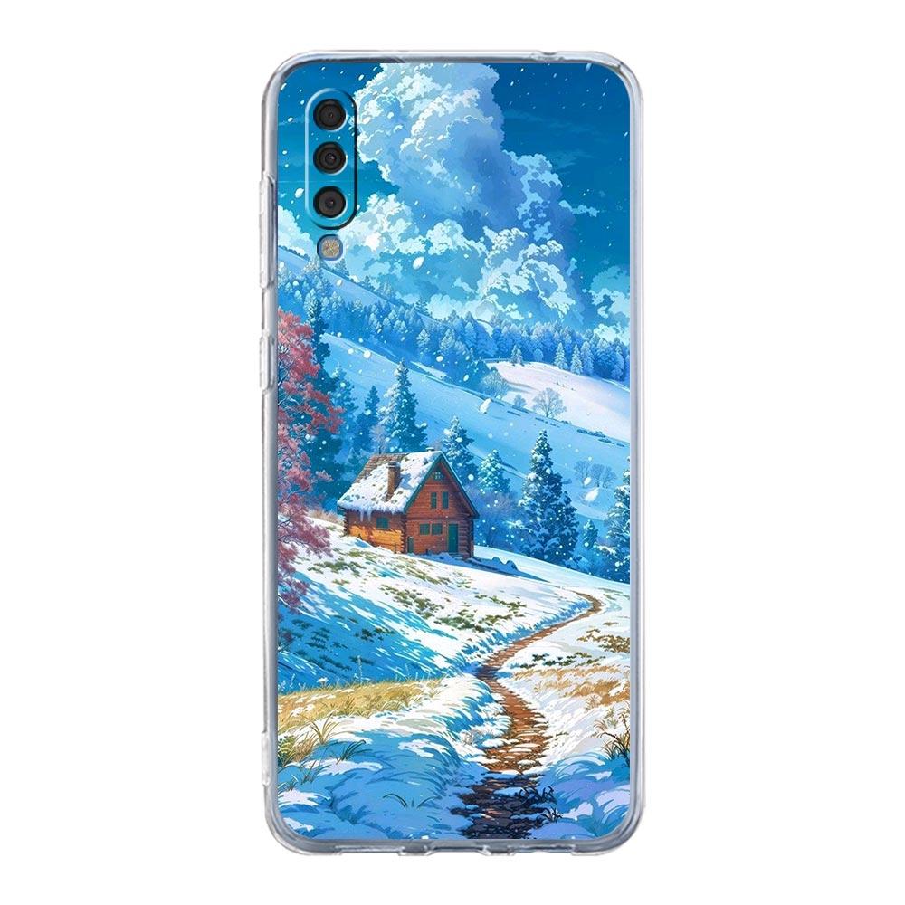 Case For Samsung A56 A36 A26 A16 A14 A12 A22 A32 5G A34 A42 A52 A54 A50 A70 A40 A20S A04S A06 Cover Landscape Winter Light Snow