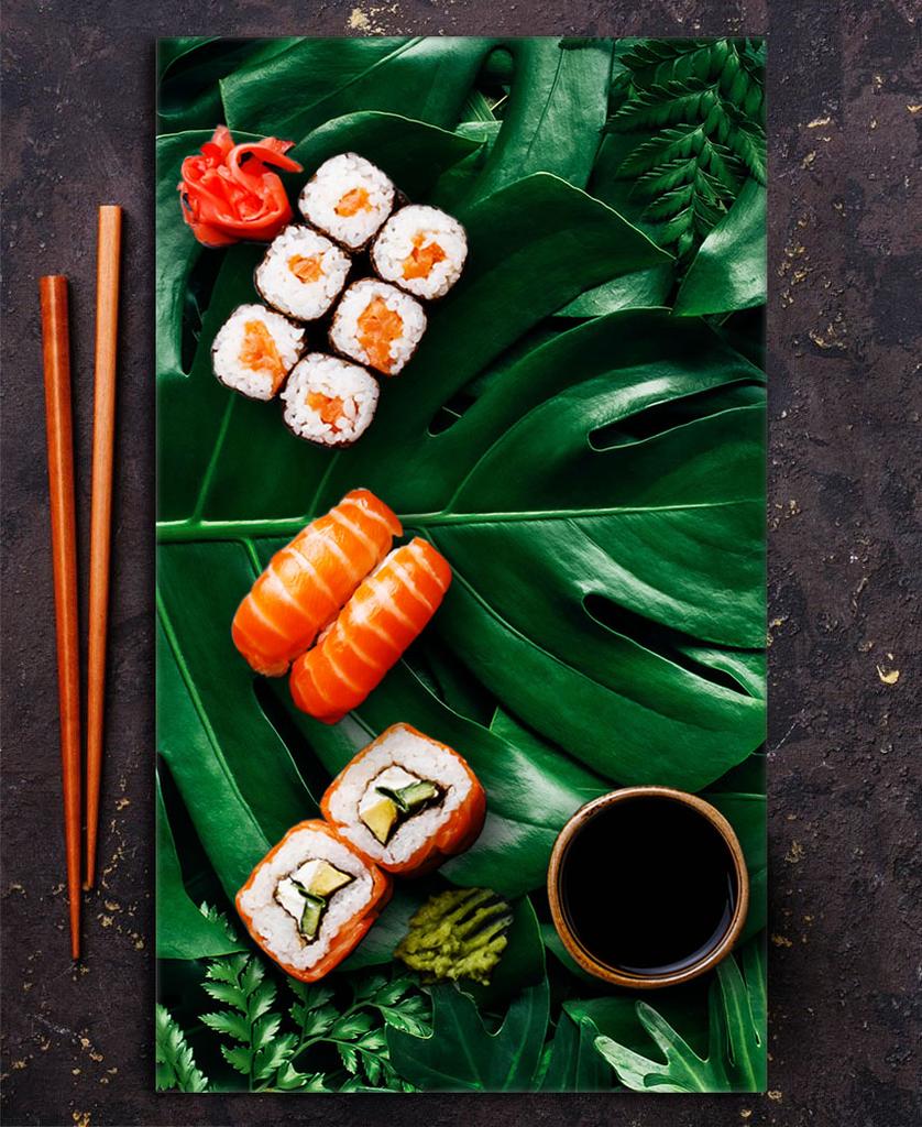 SZKLANA DESKA DO KROJENIA 30x52 Monstera