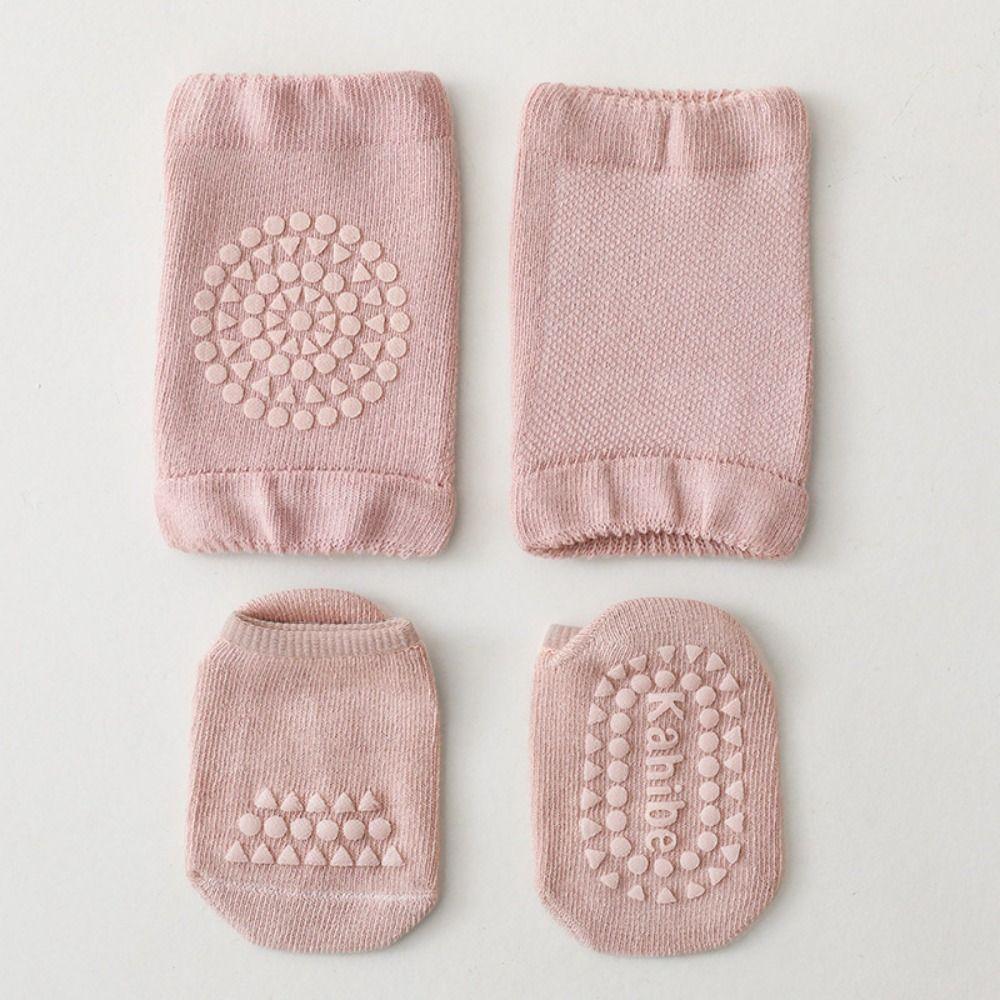 Anti Slip Baby Knee Pads Set Soft Fabric Knee Protector Socks Premium Infant Learning Socks Kids
