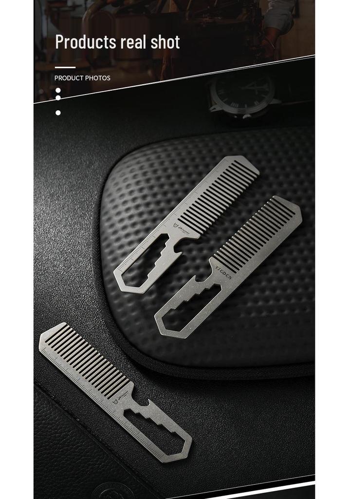 Titanium Alloy Multi-functional Comb & Bottle Opener EDC Tool