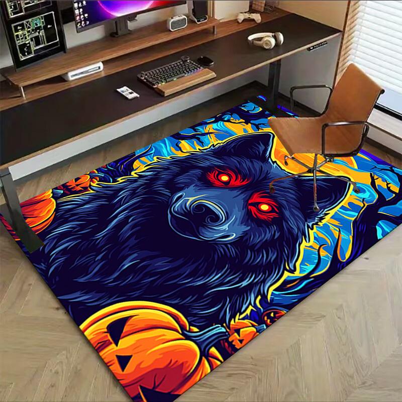 1pc Wolf Halloween Carpet, Office Rug Outdoor Mat Home Decor Area Carpet Festival