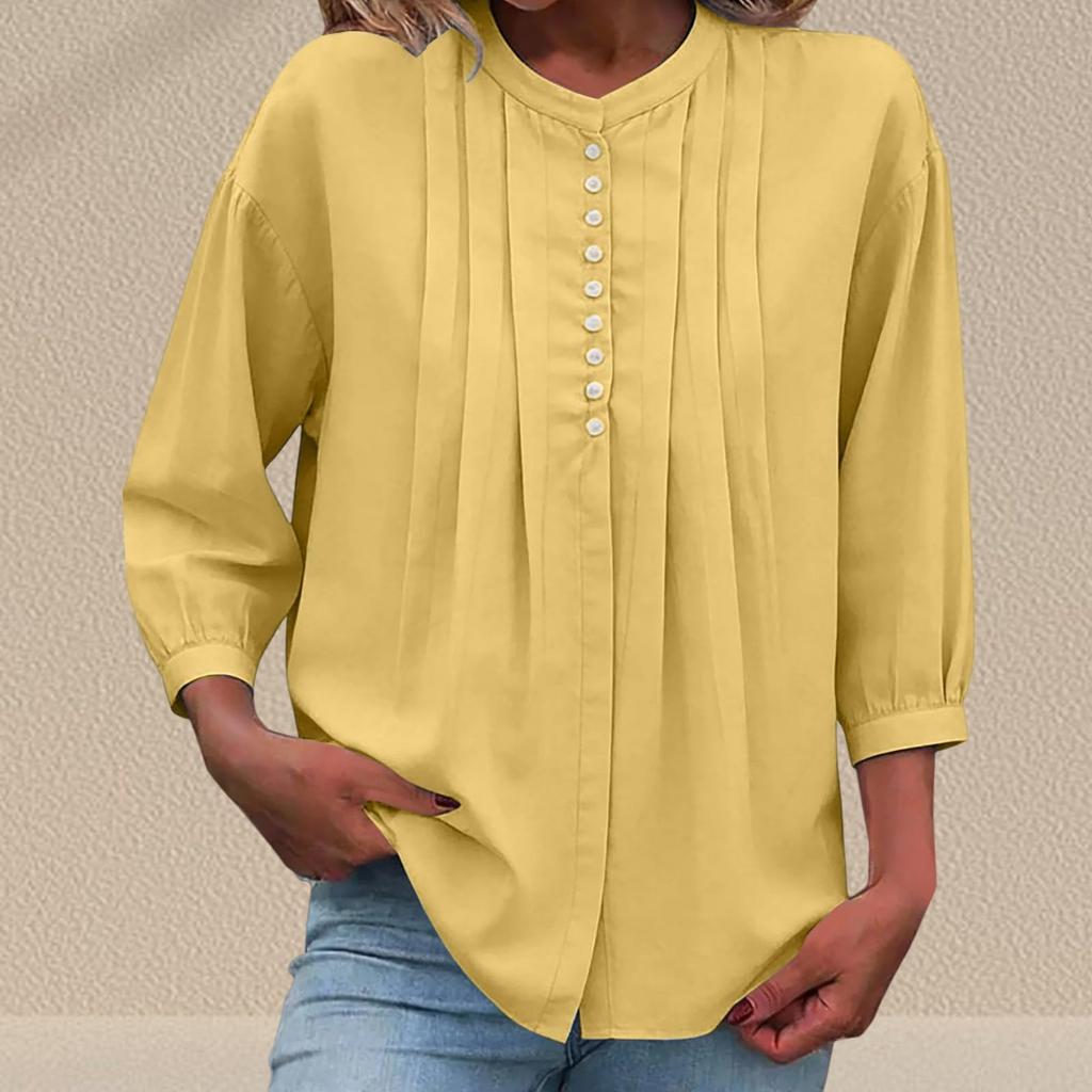 Modny Casualowy Damski Top Jednokolorowy