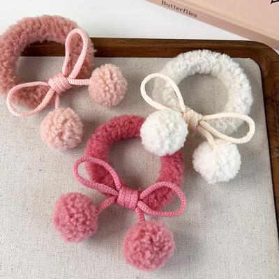 1 adet peluş ayı saç halkaları kadınlar kızlar için lastik bant yüksek elastik saç halatlar sevimli Kawaii saç aksesuarları saç Twister