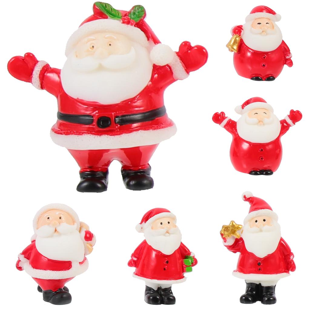 12 Pcs Santa Claus Miniature Figurines Xmas House Decors Christmas Table Ornaments Decorations
