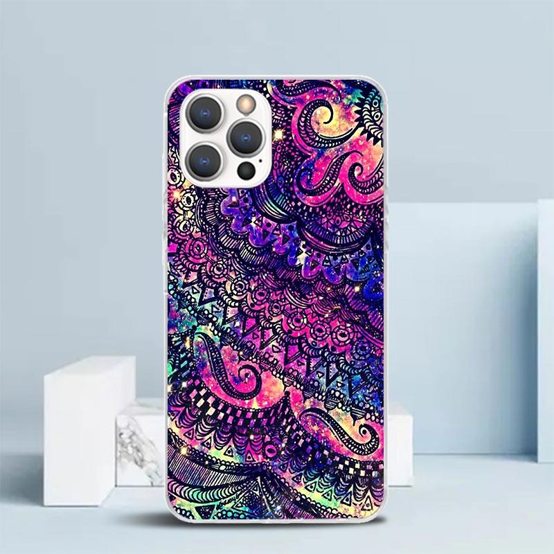 Mandala Sunflower Mandala Phone Case For IPhone 16 17 Air 16E 15 14 Plus 13 Mini 12 11 Pro Max 7 8 + SE 2020 Soft TPU Back Cover