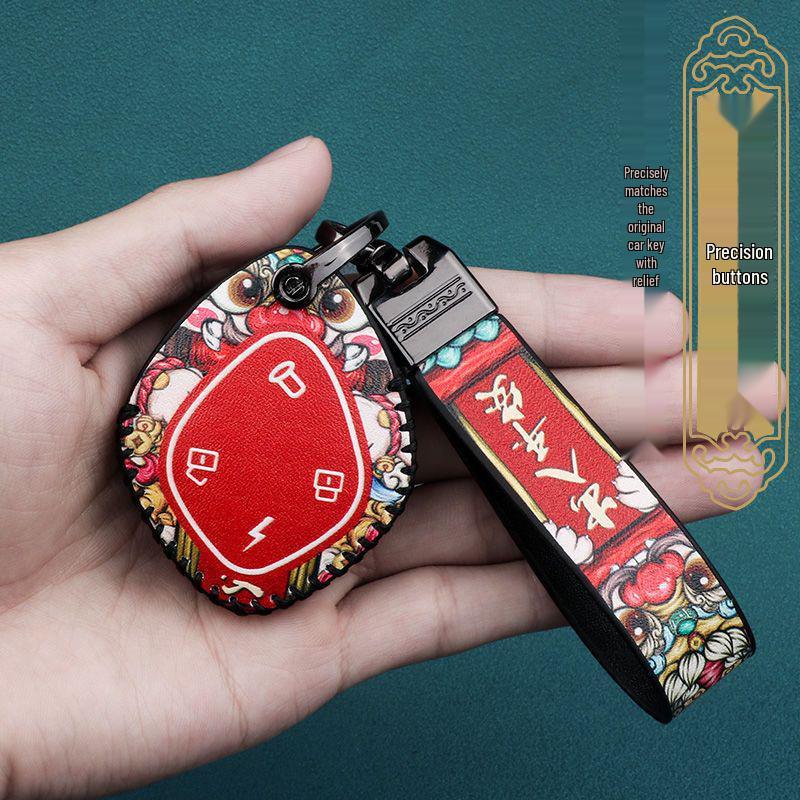 Yadea Oudi Guaneng M6 Electric Vehicle Key Cover: Cartoon Protective Remote Control Case with Buckle