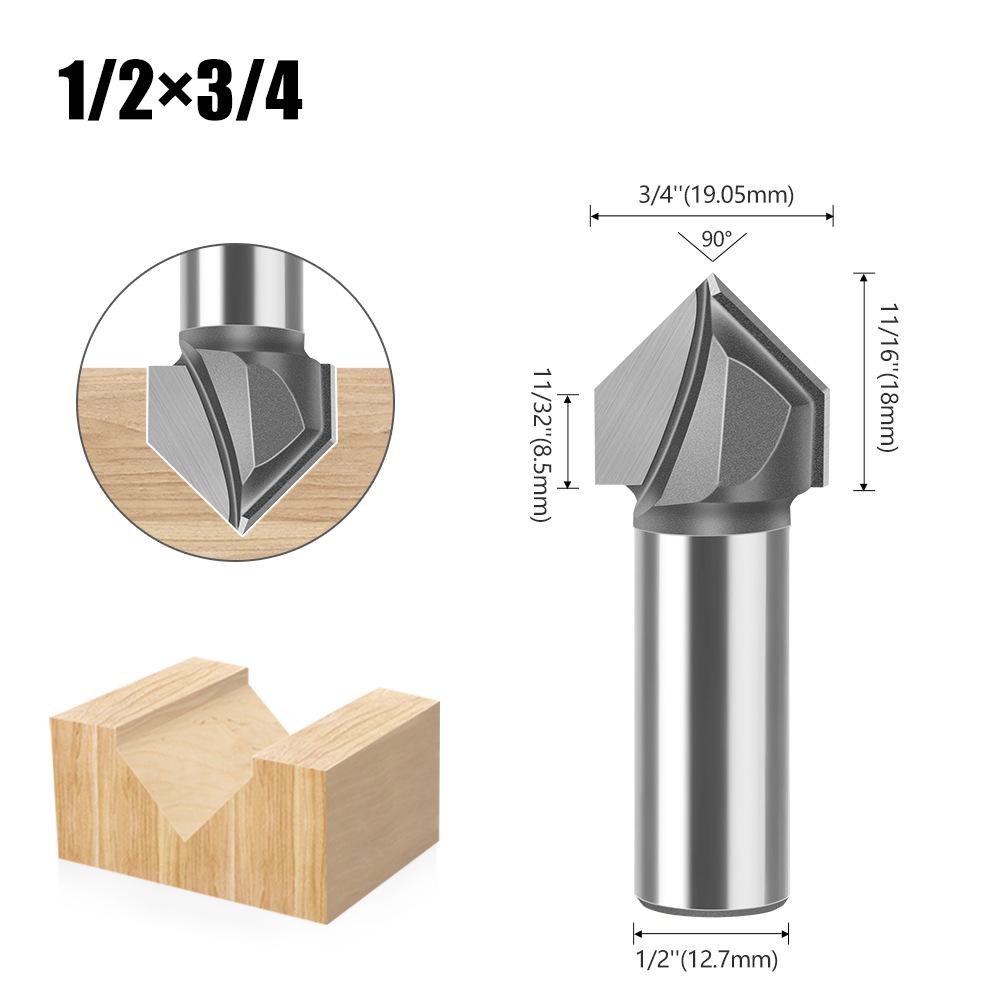 90° V-Shaped Router Bit: Woodworking Edge Trimmer for Aluminum-Plastic Panels