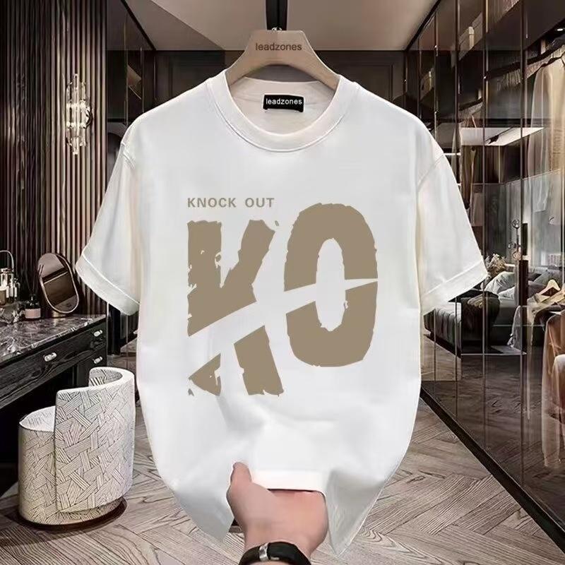 

Letter printed short sleeved T-shirt men s T-shirt 3D printed polyester material casual breathable top 2XS