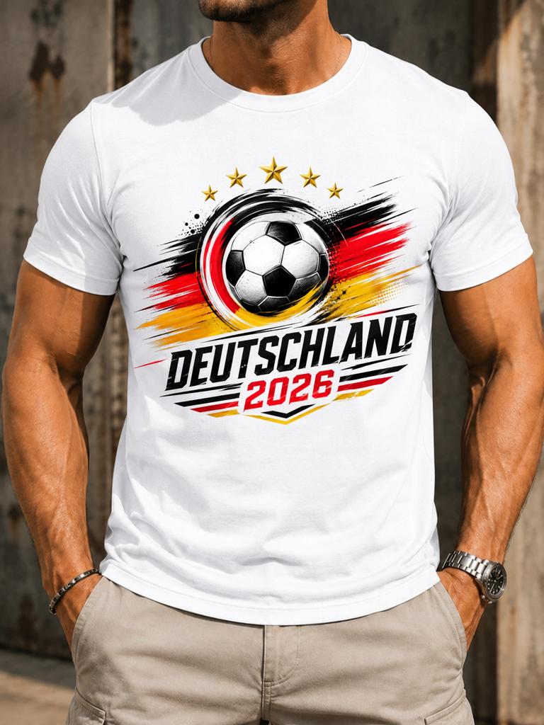 Deutschland 2026 Soccer Brush ball over red gold speed strokes and distressed fan lettering Unisex All T-Shirt