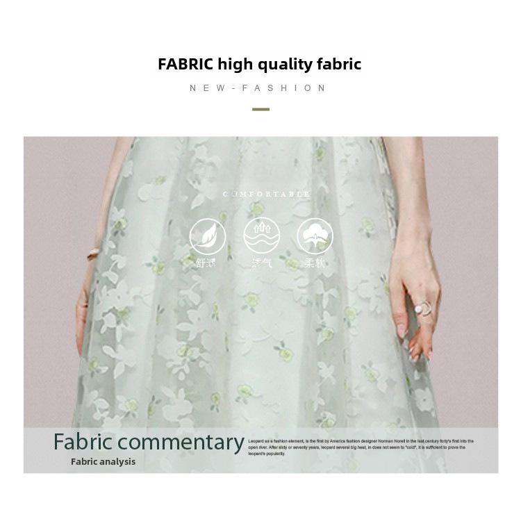 2024 Summer V-Neck A-Line Dress with Bubble Lantern Sleeves and Belt