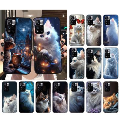 Weiße Katze Telefon Fall Für Xiaomi Redmi hinweis 13 12 Pro 11S 11 10 Pro 10S 12S Redmi 10 9C 13C