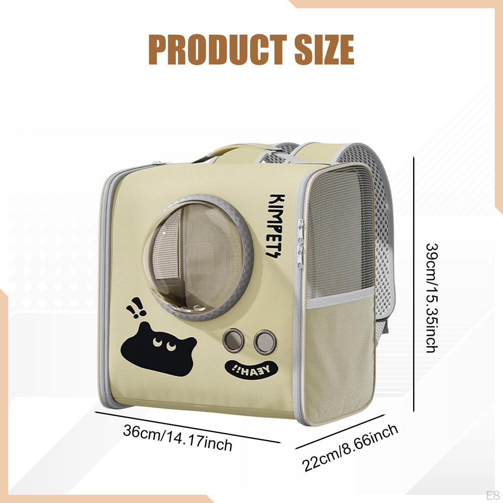 Backpack for Pets, Pet Carrier Bag, Double Shoulder Straps, Breathable, Spacious, Ideal Hiking,