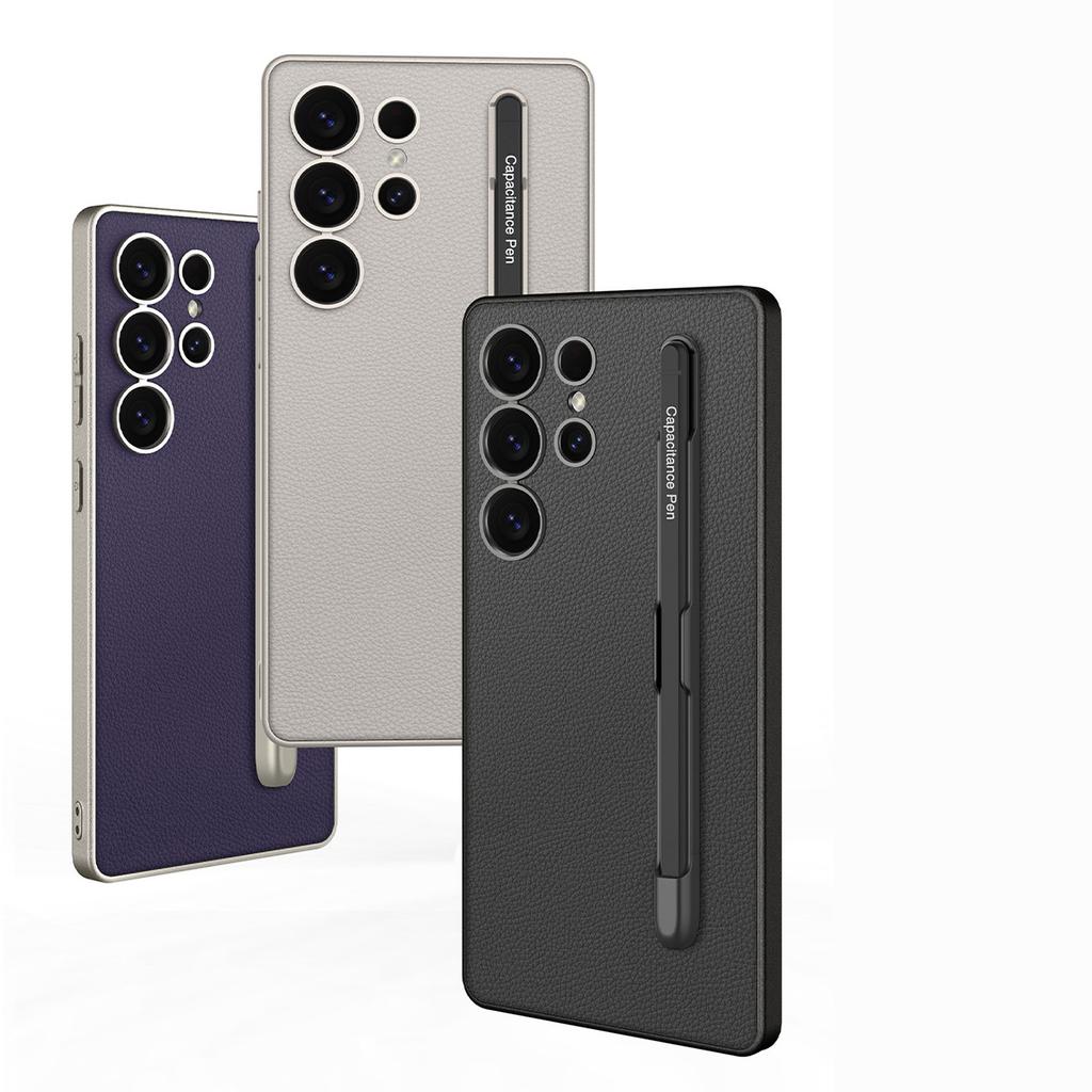 Suitable for Samsung S25ultra Mobile Phone Case Folding Screen S25edge Leather Case Pen Slot Protective Cover Anti Fall Leather Case