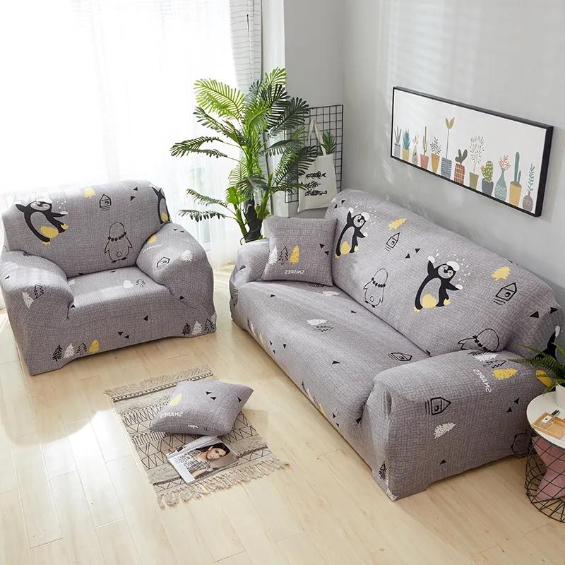 Elastic Sofa Covers for Living Room Simple Mordern Casual Slipcover Universal Anti Slip Cartoon Sofa Slip Cover 1/2/3/4 Seater