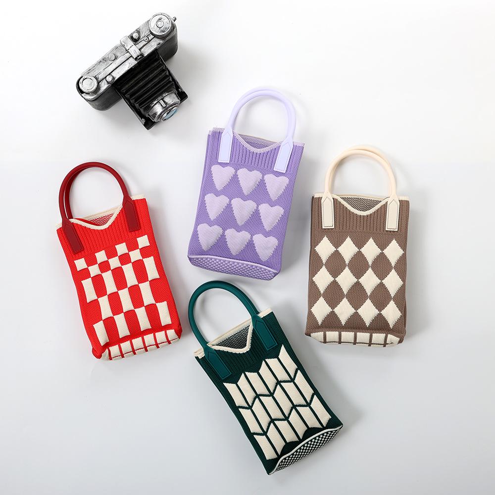 Korean Style 2024 Knit Tote & Crossbody Bag for Women