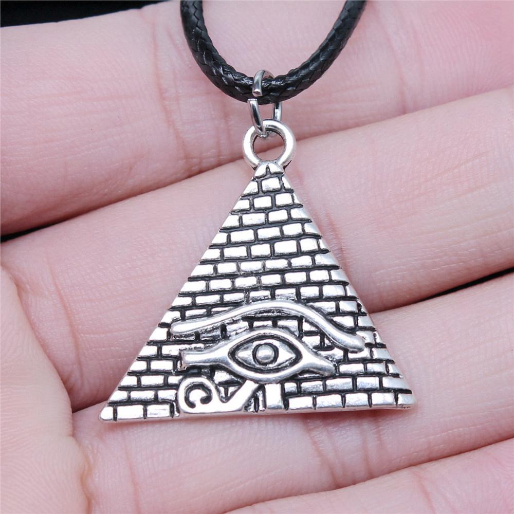 45cm Necklace Leather Chain Big Eye Of Horus Minimalist Jewelry Components QN029