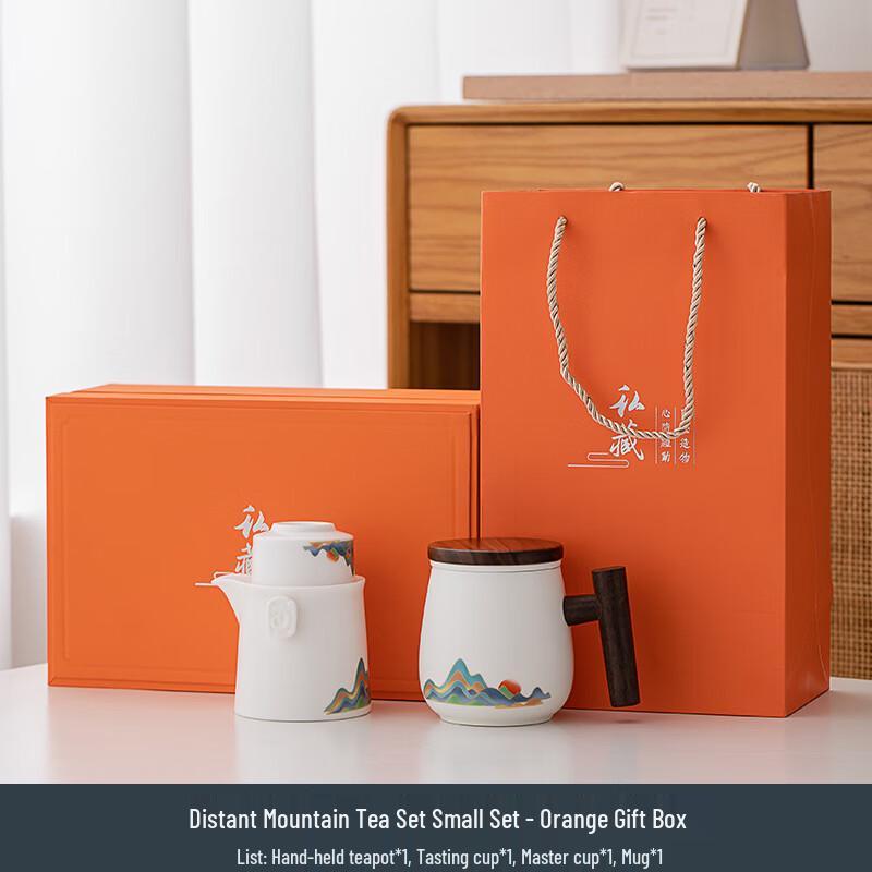 Chá Xún Mountain View White Porcelain Quick Tea Set